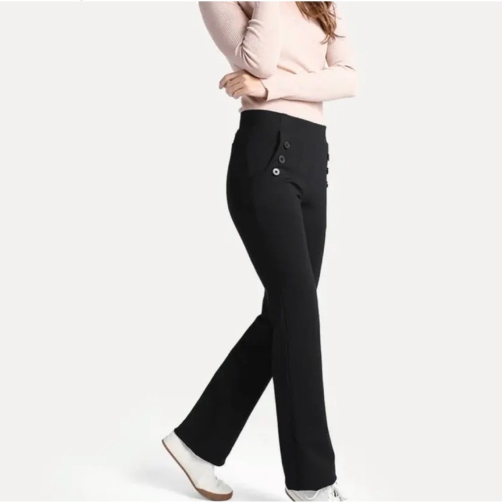 Betabrand black Six-Button‎ Dress Pant Yoga Pants  2x Petite